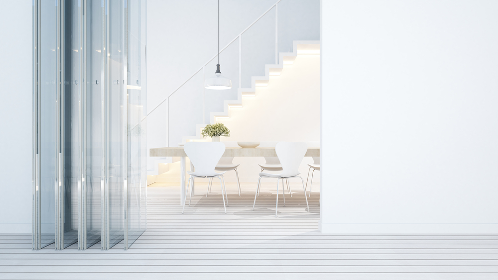 Dining,Area,White,Tone,In,Home,Or,Condominium,-,3d